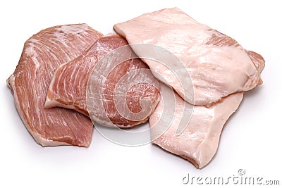 pork jowl meat isolated on a white background Stock Photo