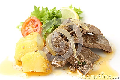 Pork Liver dish, portuguese style Stock Photo