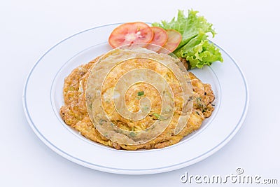 Pork omelet with Vegetable Stock Photo