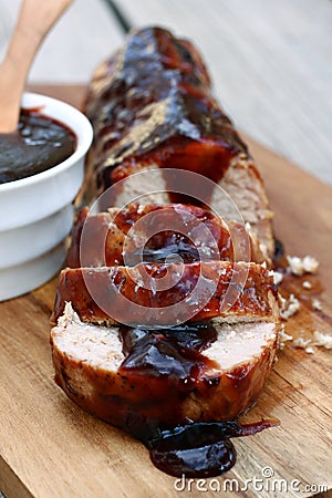 Pork Roast with Plum Glaze Stock Photo