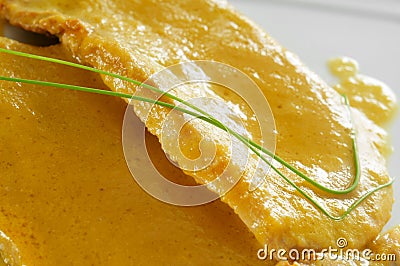 Pork sirloin with orange sauce Stock Photo