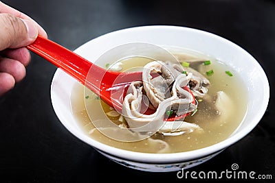 Pork stomach peppar soup, delicacy food among Chinese Stock Photo