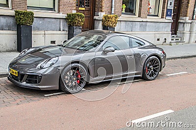 Porsche 911 Carrera 4 GTS At Amsterdam The Netherlands 2018 Editorial Stock Photo