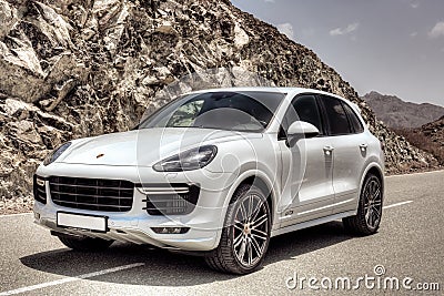 Porsche cayenne GTS in the rocky mountains Editorial Stock Photo