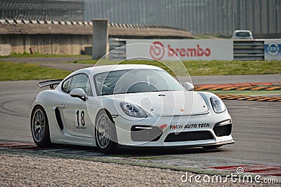 Porsche Cayman GT4 at Monza Editorial Stock Photo