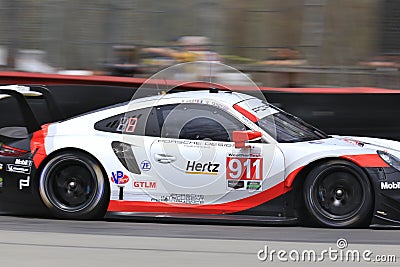 Professional Porsche 911 RSR Racing Editorial Stock Photo