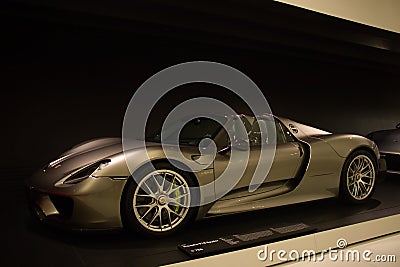 Porsche Hybrid 918 Spyder on display Editorial Stock Photo