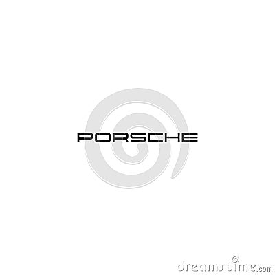 Porsche logo editorial illustrative on white background Editorial Stock Photo