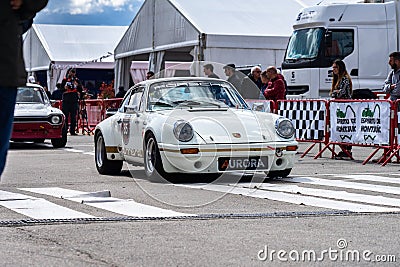 Porsche 911 in montjuic spirit Barcelona circuit car show Editorial Stock Photo