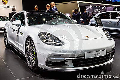 2018 Porsche Panamera Turbo S E-Hybrid sports car Editorial Stock Photo