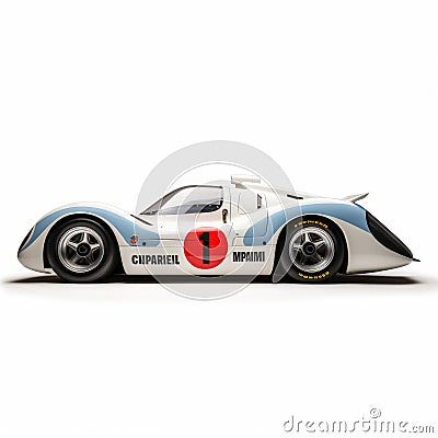 Chaparral White Racing Car On Expansive Background Stock Photo