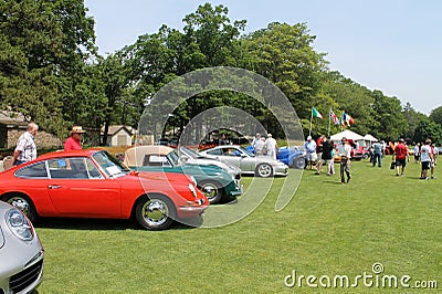 Porsche sports cars in a line up Editorial Stock Photo