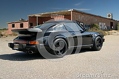 Porsche 911 Turbo whale tail in desert Editorial Stock Photo