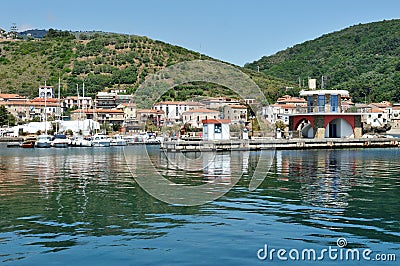 Port of Acciaroli, National Park of Cilento. Salerno. Stock Photo
