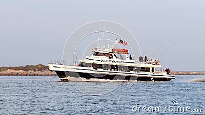 Charter Fishing Boat the Laura Lee Express Leaving Captree Boat Basin for a  Night of Fishing Stock Footage - Video of long, outdoors: 197319668