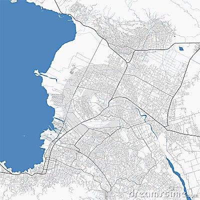 Port au Prince vector map. Detailed map of Port au Prince city administrative area. Cityscape panorama illustration. Road map with Vector Illustration