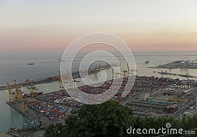 Port in Barcelona Editorial Stock Photo