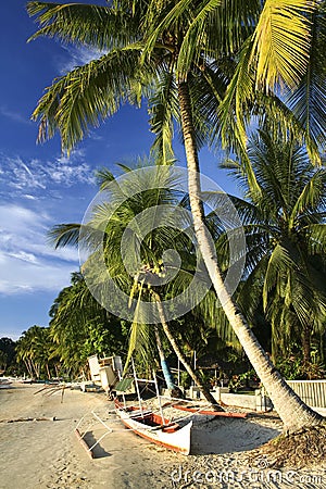 Port barton beach banka palawan philippines Stock Photo