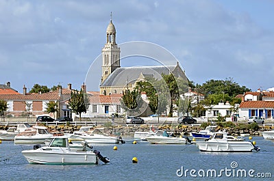 Port and church of Saint Gilles Croix de Vie in Fr Stock Photo