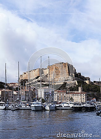 Port an citadel of Bonifacio Editorial Stock Photo