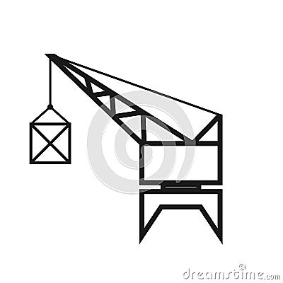 Port crane outline icon Vector Illustration