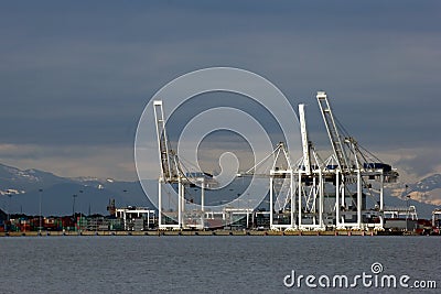 Port cranes Stock Photo