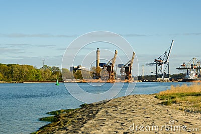 port cranes. Industrial Zone . port Stock Photo