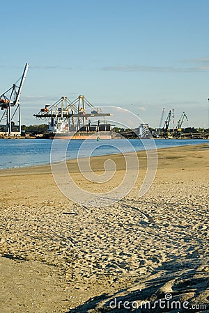 port cranes. Industrial Zone . port Stock Photo