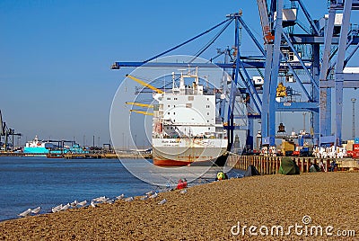 The Port of Felixstowe is the busiest container terminal in the UK Editorial Stock Photo