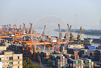 Port in Guangzhou Huangpu Editorial Stock Photo