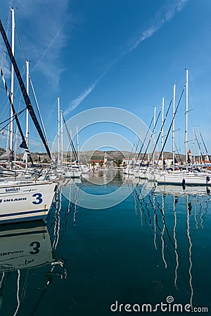 Port (harbour) in Trogir Editorial Stock Photo