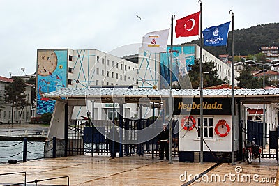 Port of Heybeliada, the second largest of the Prince Islands, Turkey Editorial Stock Photo