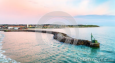 Port of Hirtshals at sunset - Denmark Stock Photo