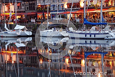 Port in Honfleur Editorial Stock Photo