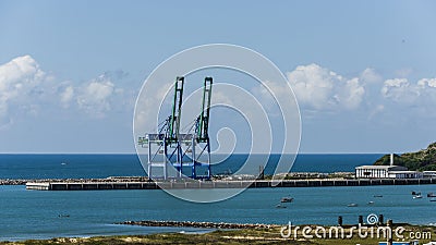 Port of Imbituba, southern Brazil, main transport is mineral coal Stock Photo