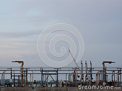 Port installations in Montreal Stock Photo