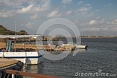 Port of the island of Mozia in Sicily. Stock Photo