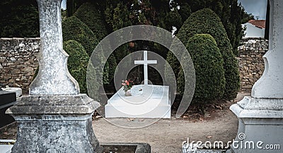 Philippe Petain Marechal de France in French written on the grave where he is buried Port Joinville, France Editorial Stock Photo