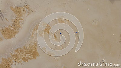 Port-la-Nouvelle sandy beach bird`s eye view, drone aerial view, Occitanie region, France Stock Photo