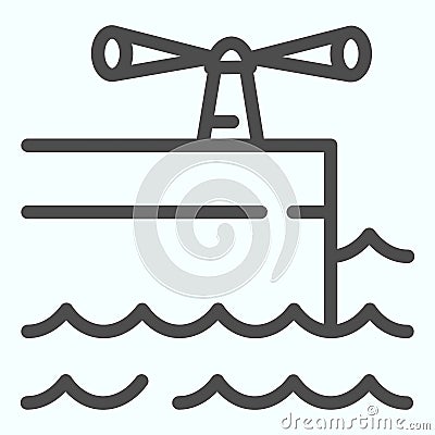 Port line icon. Dock vector illustration isolated on white. Dockside outline style design, designed for web and app. Eps Vector Illustration