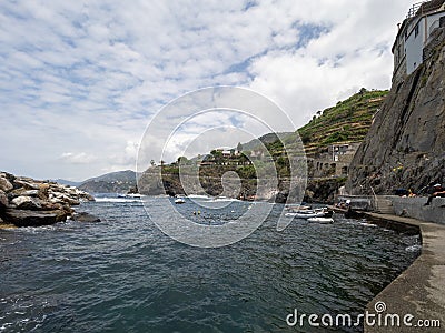 Port of Manarola, Italy Editorial Stock Photo