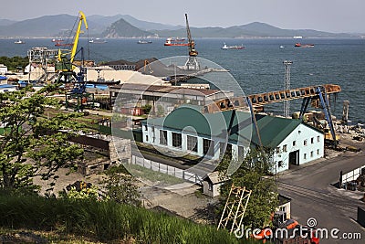 Port in Nakhodka. Primorsky Krai. Russia Editorial Stock Photo