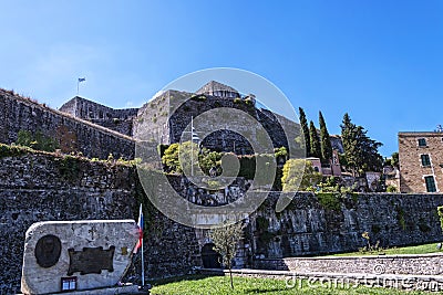 The Port and New Fortress of Corfu in the main Town welcomes Cruise Liners Editorial Stock Photo