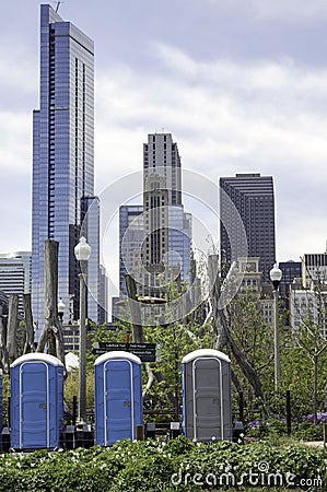 Port-O-Potties Stock Photo