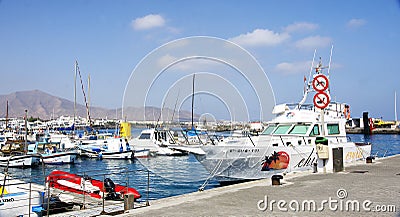 Port of Playa Blanca, Lanzarote Editorial Stock Photo