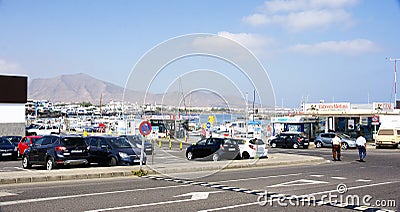 Port of Playa Blanca, Lanzarote Editorial Stock Photo