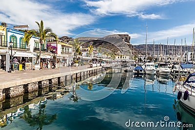 Port In Puerto de Mogan, Gran Canaria, Spain Editorial Stock Photo