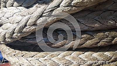 Port rope. Mooring rope. Rope for fastening ships and cargo Stock Photo