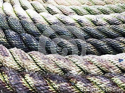 Port rope. Mooring rope. Rope for fastening ships and cargo Stock Photo
