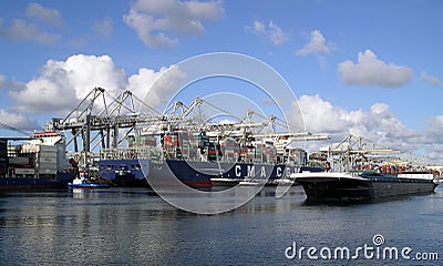 Port of Rotterdam - the Netherlands Editorial Stock Photo
